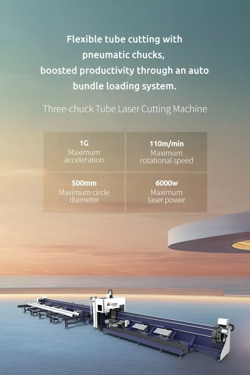 Three-chuck Tube Laser Cutting Machine